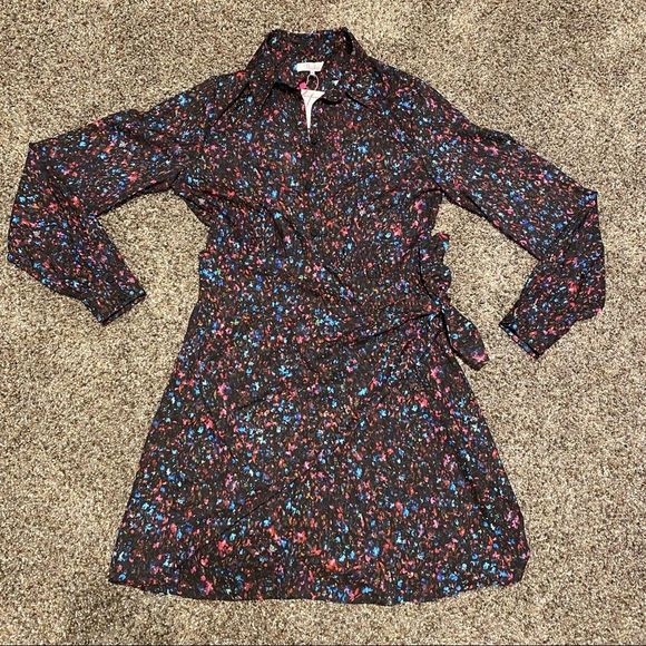 🟡 Parker Long Sleeve Shirt Dress in Mini Ditsy - Picture 2 of 9